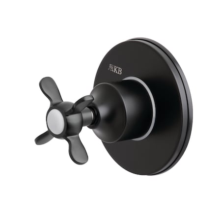 Kingston Brass KS3030BEX Single-Handle Three-Way Diverter Valve with Trim Kit, Matte Black KS3030BEX